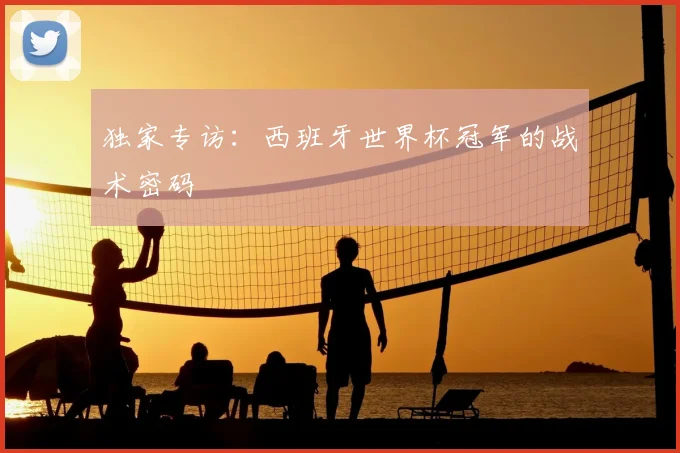 独家专访：西班牙世界杯冠军的战术密码